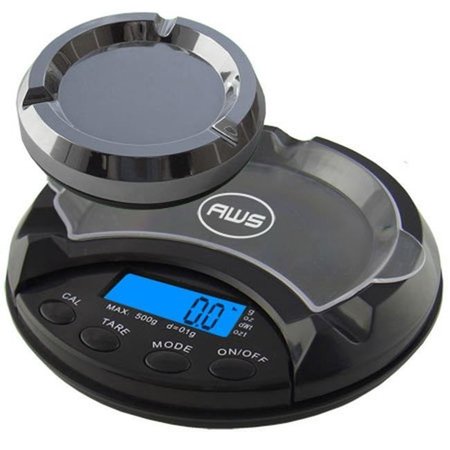 American Weigh Scales American Weigh Scales ATS-500-PL Ashtray Scale 500 x 0.1 G - Black ATS-500-PL